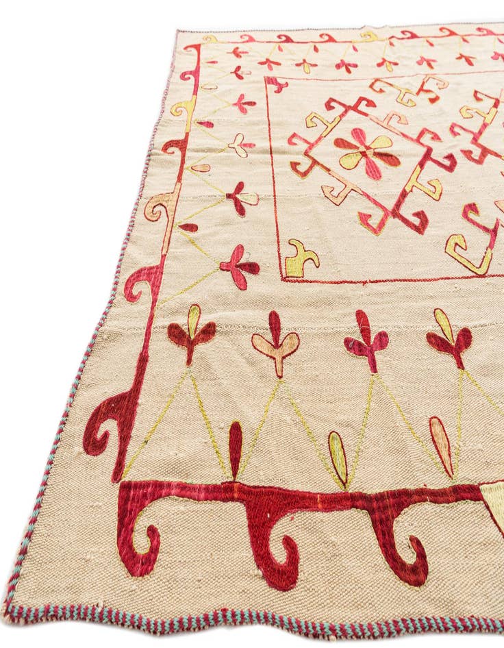 Detail image of  5' 10 x 7' 5  Hand Woven Kilim Suzani Wool Rug