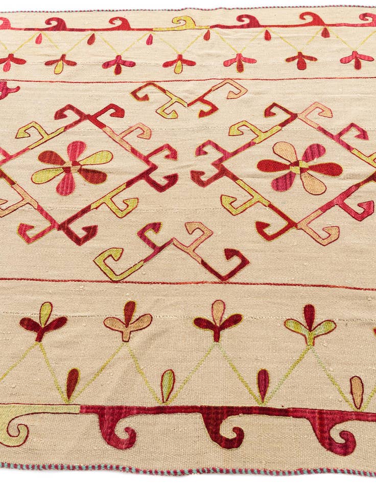 Detail image of  5' 10 x 7' 5  Hand Woven Kilim Suzani Wool Rug