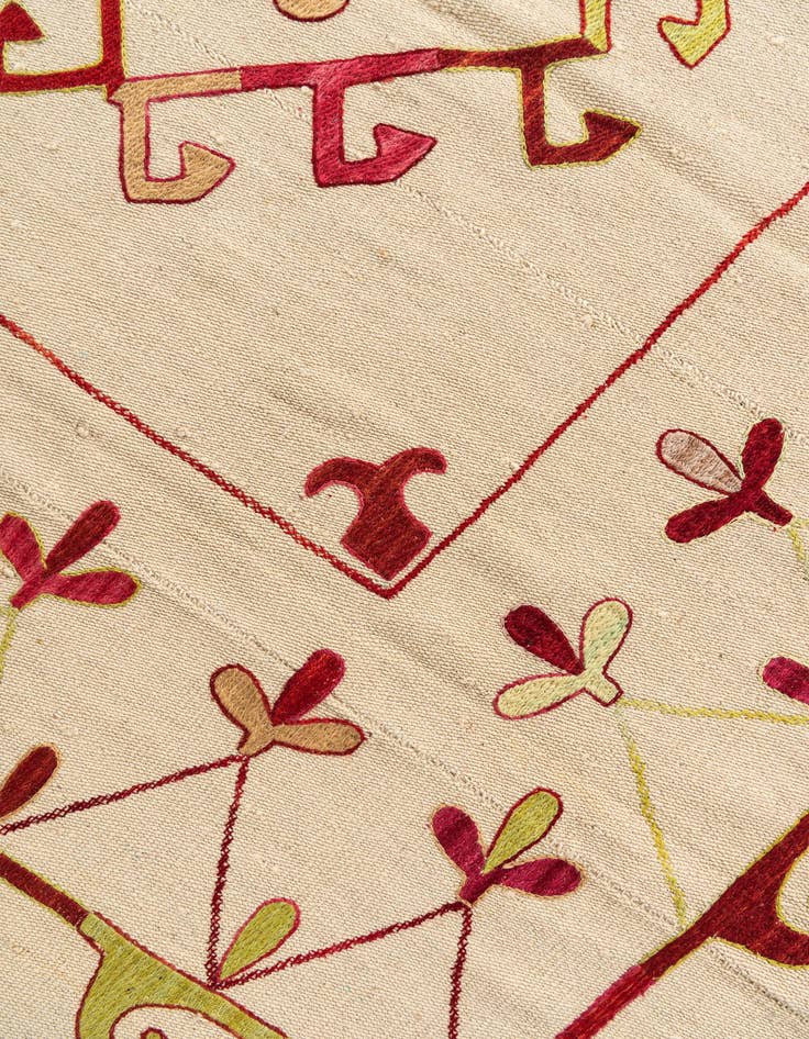 Detail image of  5' 10 x 7' 5  Hand Woven Kilim Suzani Wool Rug