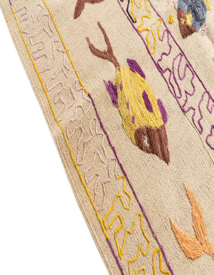 Detail image of  5' 7 x 7' 9  Hand Woven Kilim Suzani Wool Rug