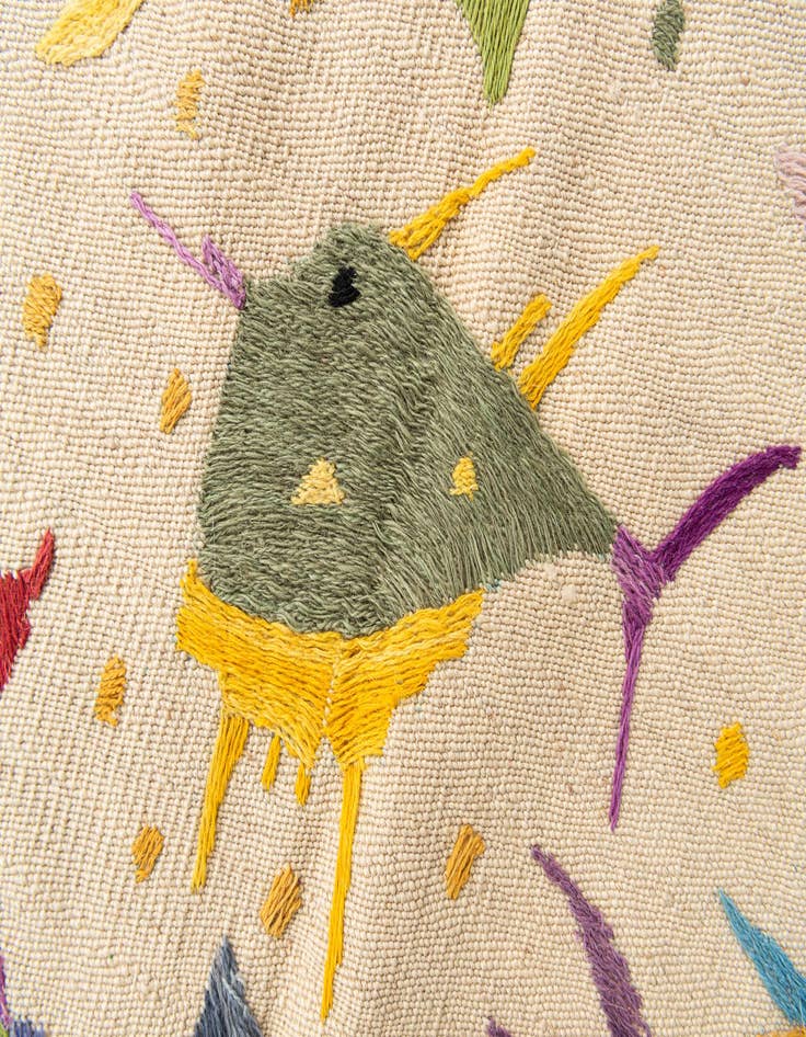 Detail image of  5' 7 x 7' 9  Hand Woven Kilim Suzani Wool Rug