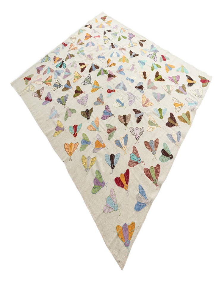 Detail image of  8' 1 x 9' 4  Hand Woven Kilim Suzani Wool Rug