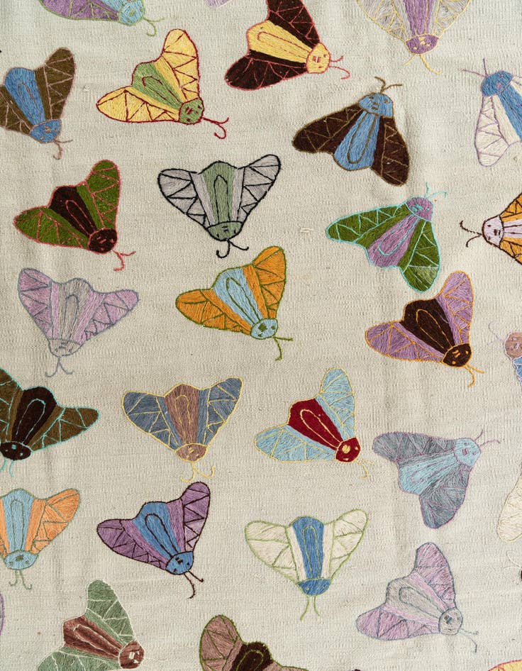 Detail image of  8' 1 x 9' 4  Hand Woven Kilim Suzani Wool Rug