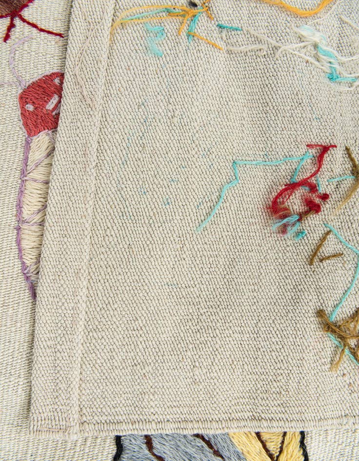 Detail image of  8' 1 x 9' 4  Hand Woven Kilim Suzani Wool Rug