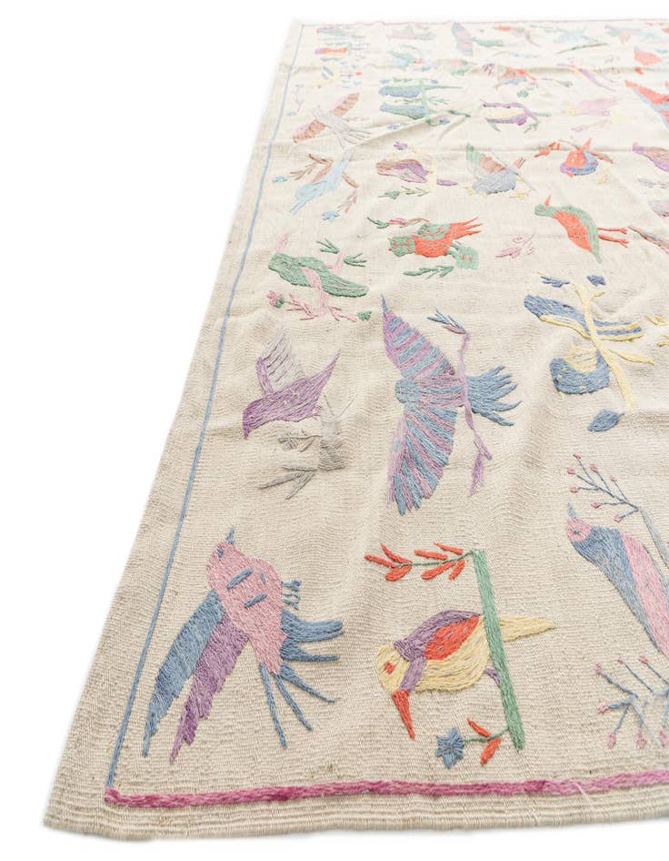 Detail image of  8' 2 x 9' 4  Hand Woven Kilim Suzani Wool Rug