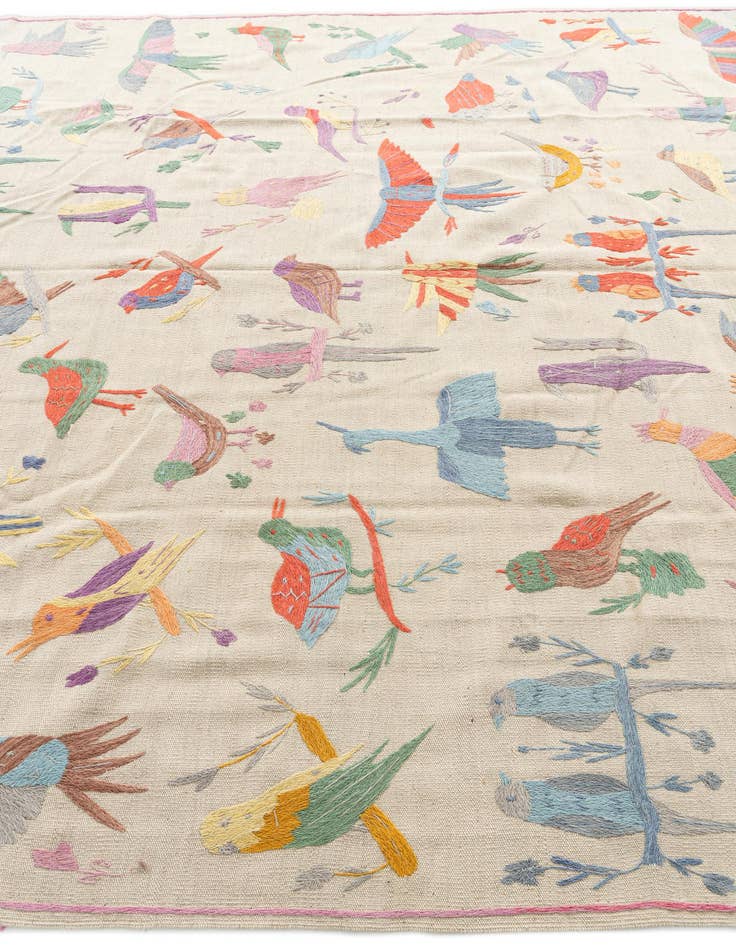 Detail image of  8' 2 x 9' 4  Hand Woven Kilim Suzani Wool Rug