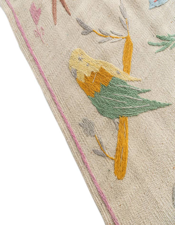 Detail image of  8' 2 x 9' 4  Hand Woven Kilim Suzani Wool Rug