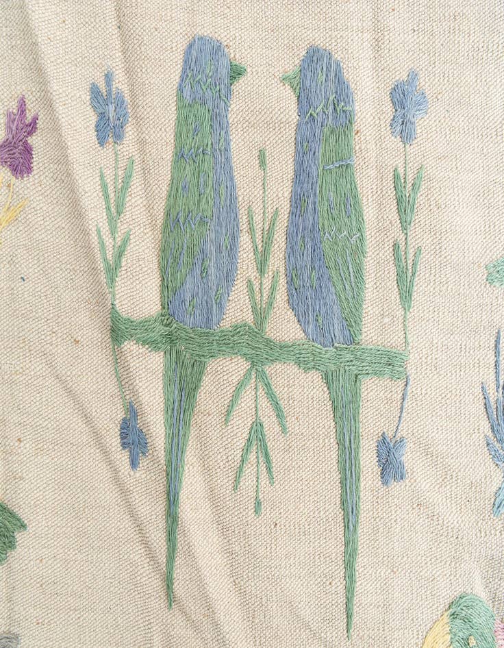 Detail image of  8' 2 x 9' 4  Hand Woven Kilim Suzani Wool Rug