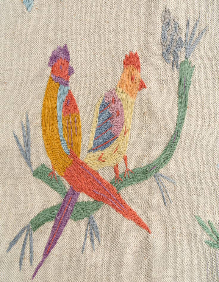 Detail image of  8' 2 x 9' 4  Hand Woven Kilim Suzani Wool Rug