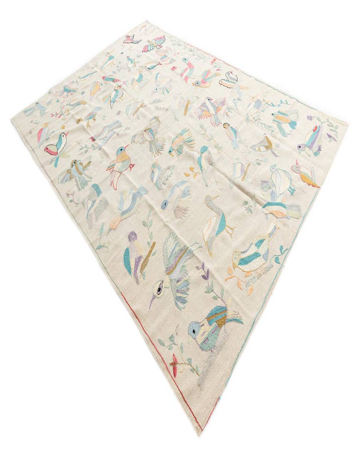 Detail image of  6' 5 x 9' 1  Hand Woven Kilim Suzani Wool Rug