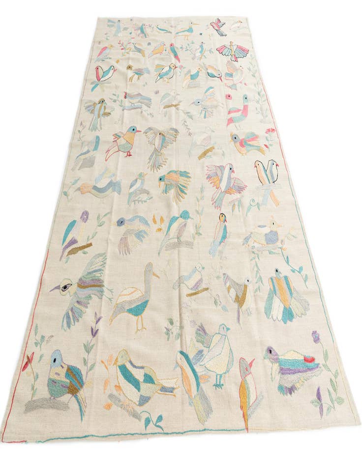 Detail image of  6' 5 x 9' 1  Hand Woven Kilim Suzani Wool Rug