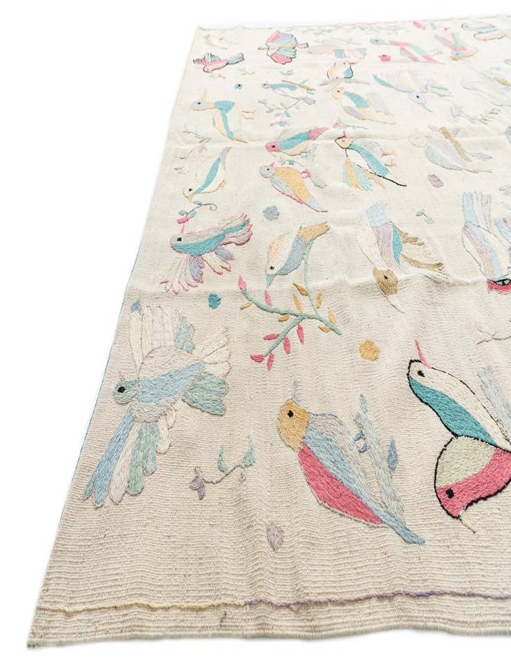 Detail image of  6' 5 x 9' 1  Hand Woven Kilim Suzani Wool Rug