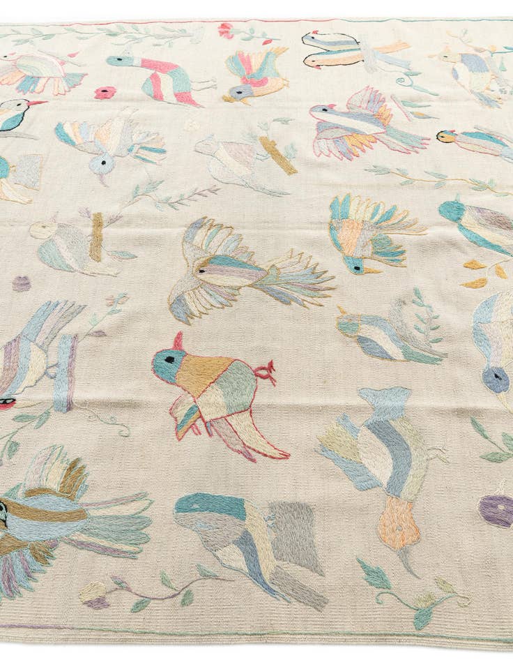 Detail image of  6' 5 x 9' 1  Hand Woven Kilim Suzani Wool Rug