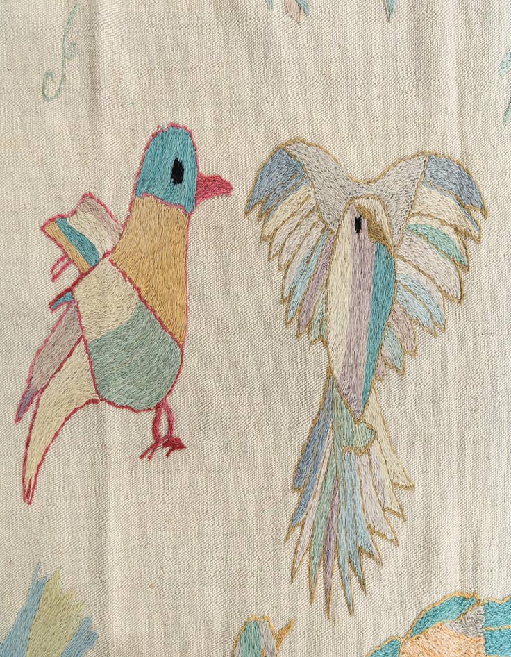 Detail image of  6' 5 x 9' 1  Hand Woven Kilim Suzani Wool Rug