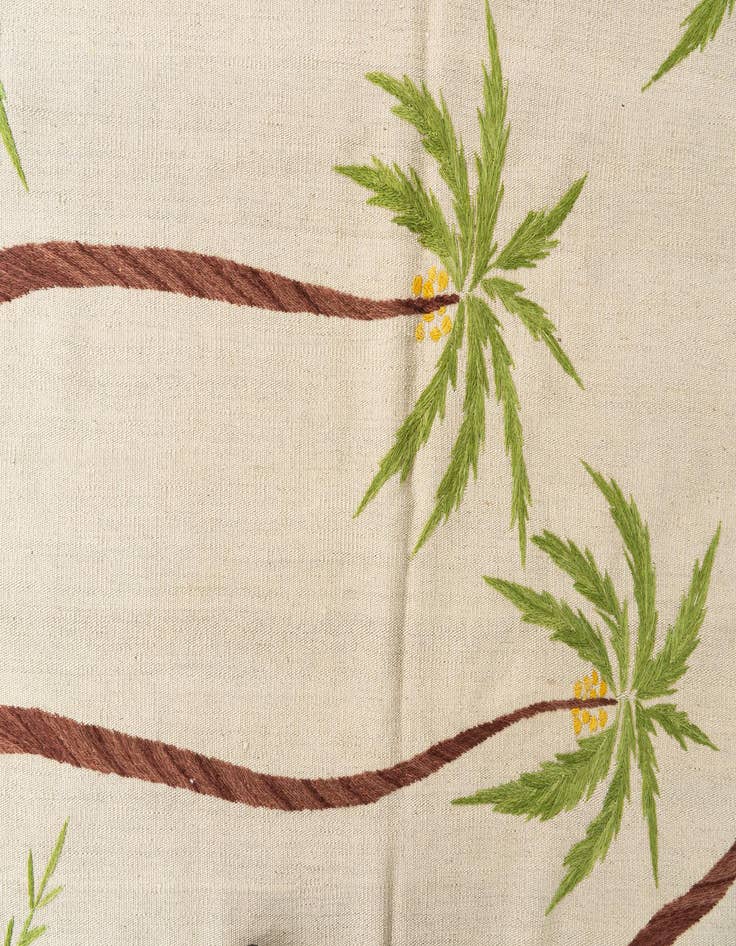 Detail image of  5' 6 x 7' 6  Hand Woven Kilim Suzani Wool Rug