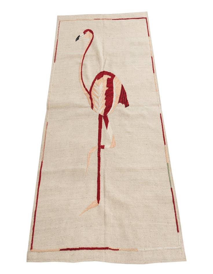 Detail image of  3' 3 x 4' 9  Hand Woven Kilim Suzani Wool Rug