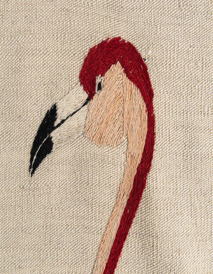 Detail image of  3' 3 x 4' 9  Hand Woven Kilim Suzani Wool Rug