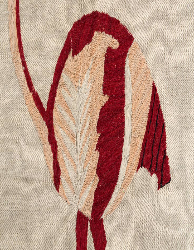 Detail image of  3' 3 x 4' 9  Hand Woven Kilim Suzani Wool Rug