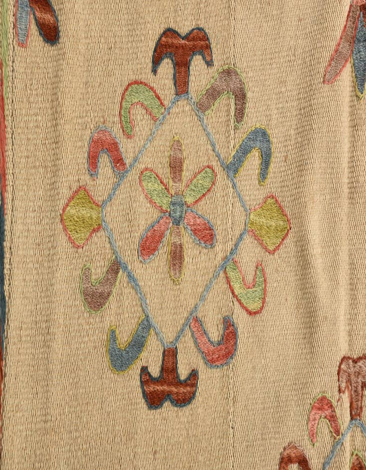 Detail image of  5' 7 x 7' 5  Hand Woven Kilim Suzani Wool Rug