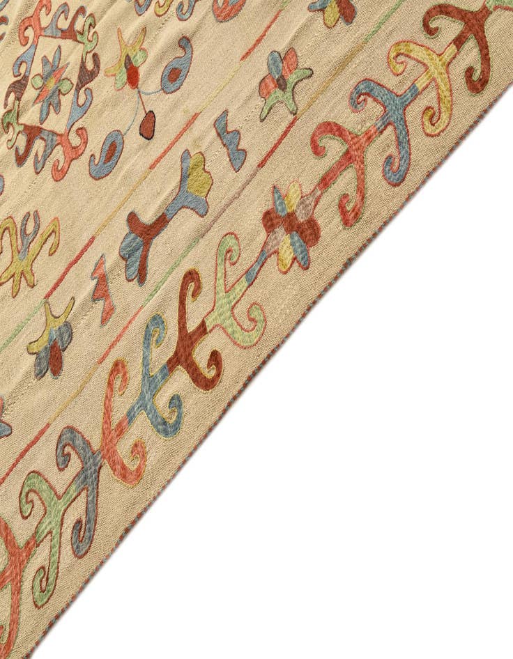 Detail image of  5' 11 x 7' 7  Hand Woven Kilim Suzani Wool Rug