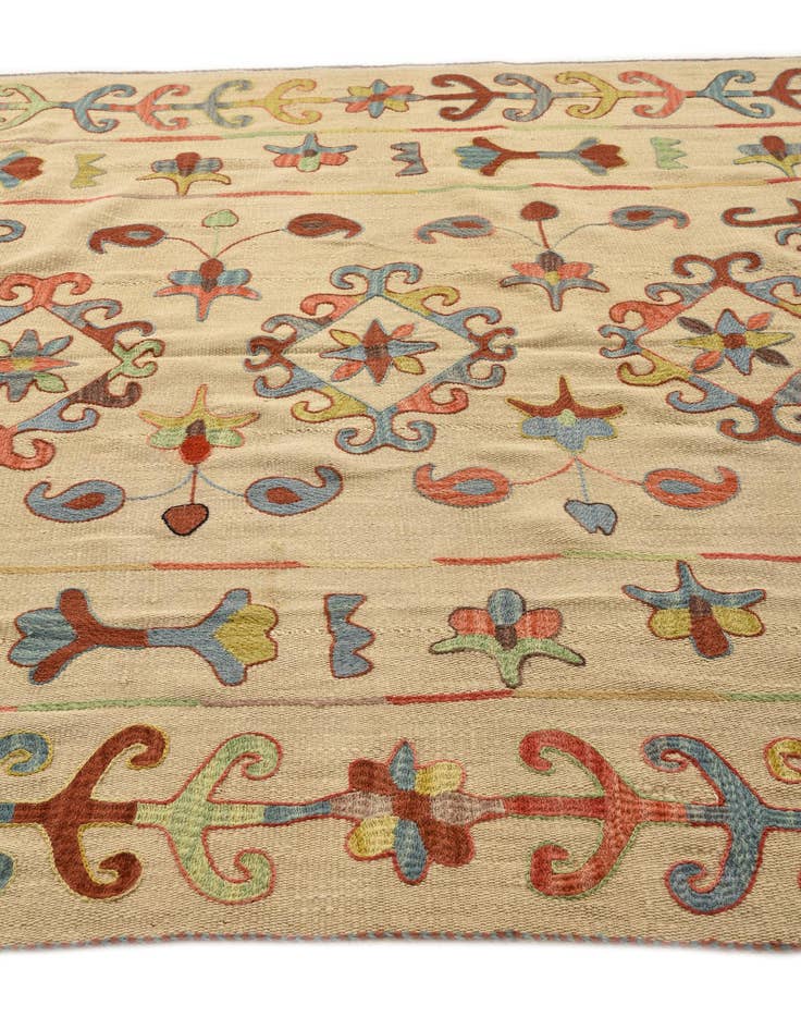 Detail image of  5' 11 x 7' 7  Hand Woven Kilim Suzani Wool Rug