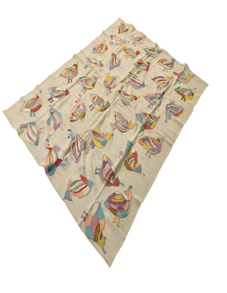 Detail image of  5' 4 x 7' 2  Hand Woven Kilim Suzani Wool Rug