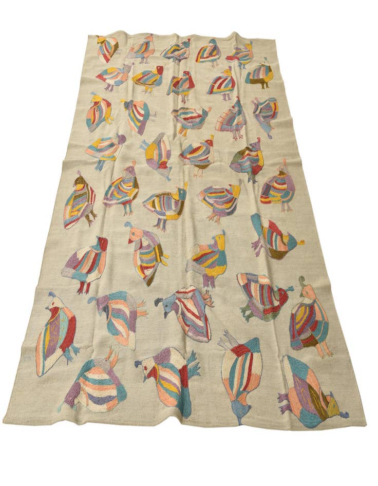 Detail image of  5' 4 x 7' 2  Hand Woven Kilim Suzani Wool Rug