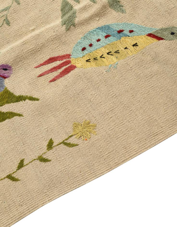 Detail image of  5' 9 x 7' 5  Hand Woven Kilim Suzani Wool Rug