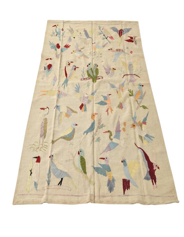 Detail image of  4' 11 x 6' 3  Hand Woven Kilim Suzani Wool Rug