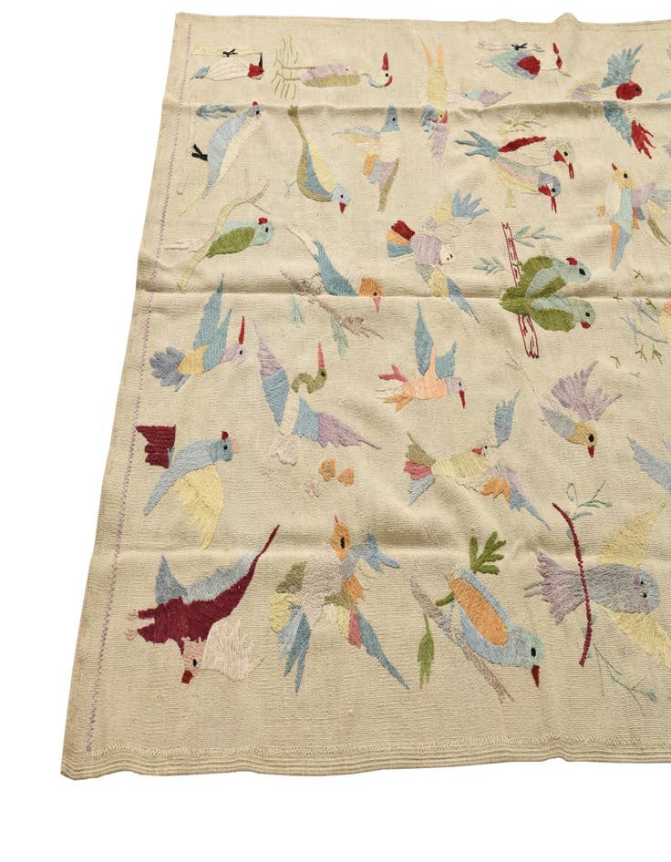 Detail image of  4' 11 x 6' 3  Hand Woven Kilim Suzani Wool Rug