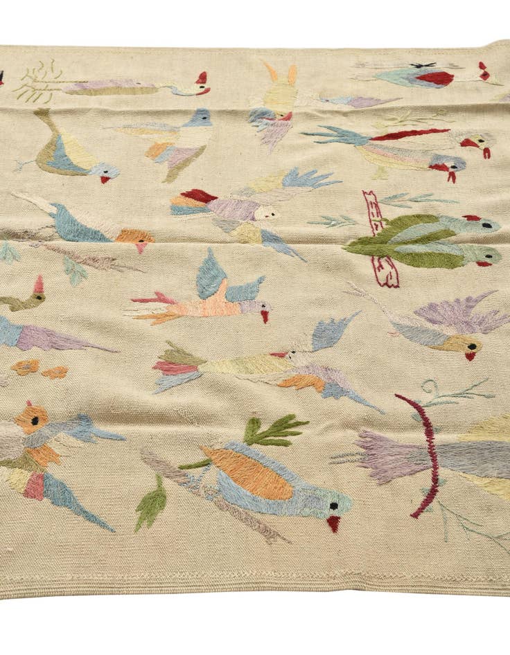 Detail image of  4' 11 x 6' 3  Hand Woven Kilim Suzani Wool Rug