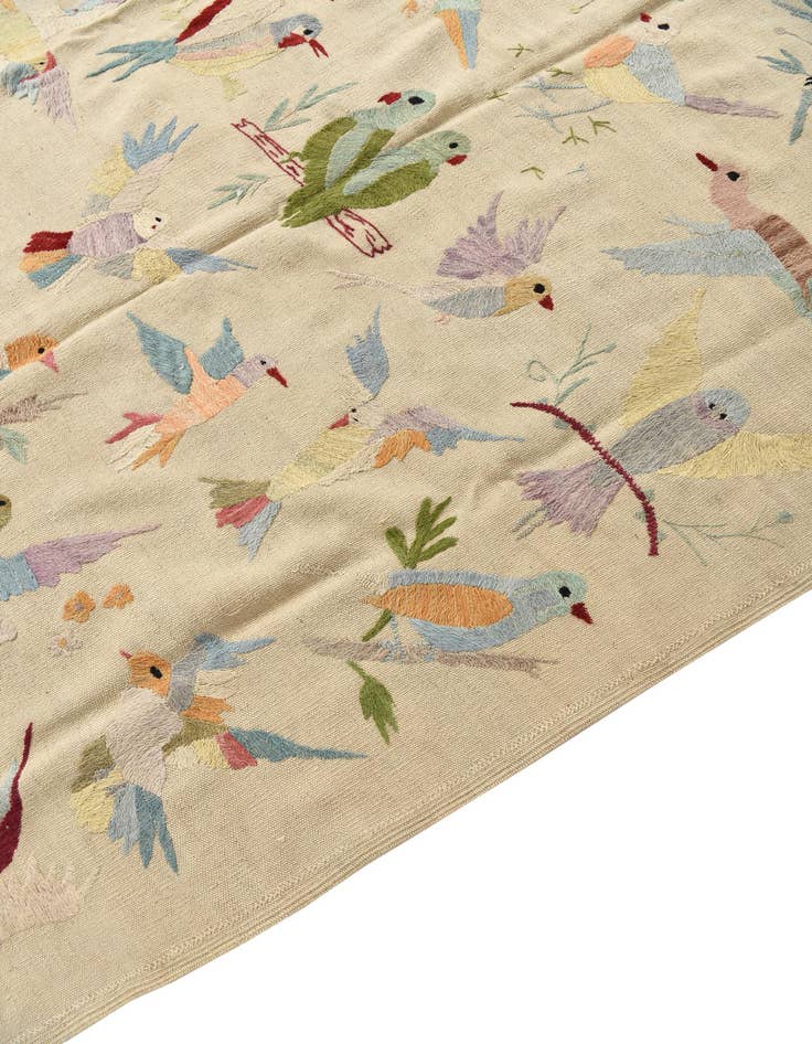 Detail image of  4' 11 x 6' 3  Hand Woven Kilim Suzani Wool Rug