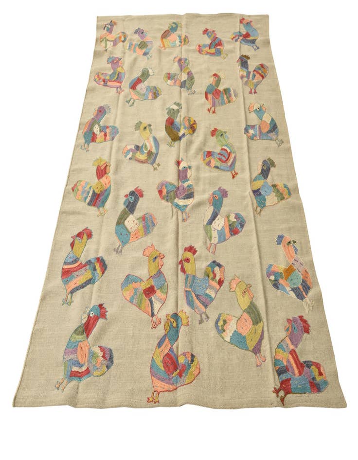 Detail image of  4' 10 x 6' 9  Hand Woven Kilim Suzani Wool Rug