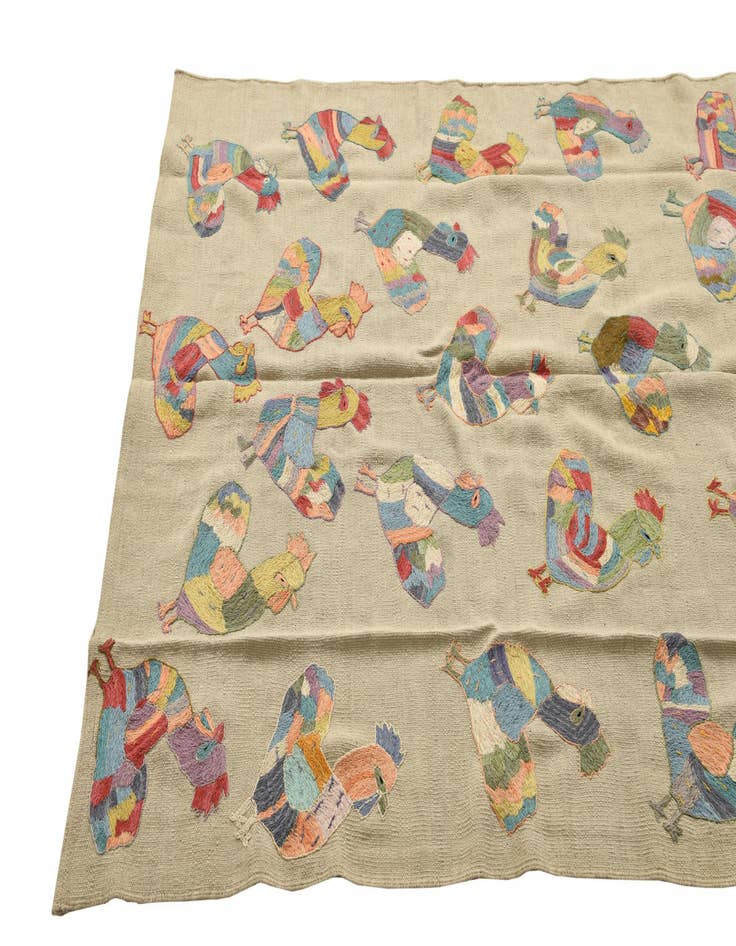 Detail image of  4' 10 x 6' 9  Hand Woven Kilim Suzani Wool Rug