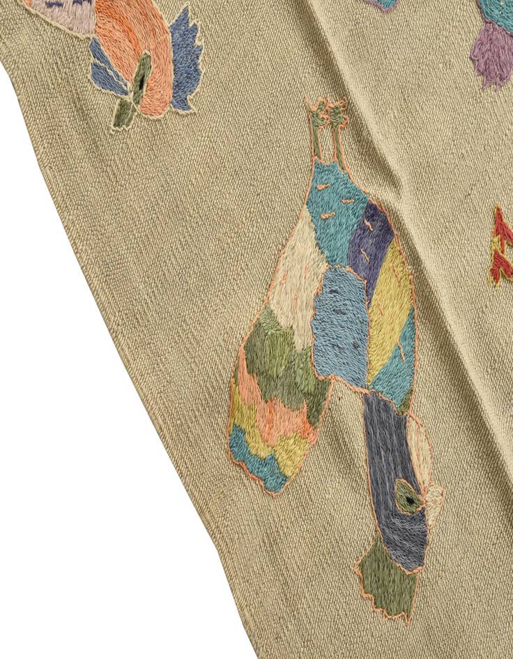 Detail image of  4' 10 x 6' 9  Hand Woven Kilim Suzani Wool Rug