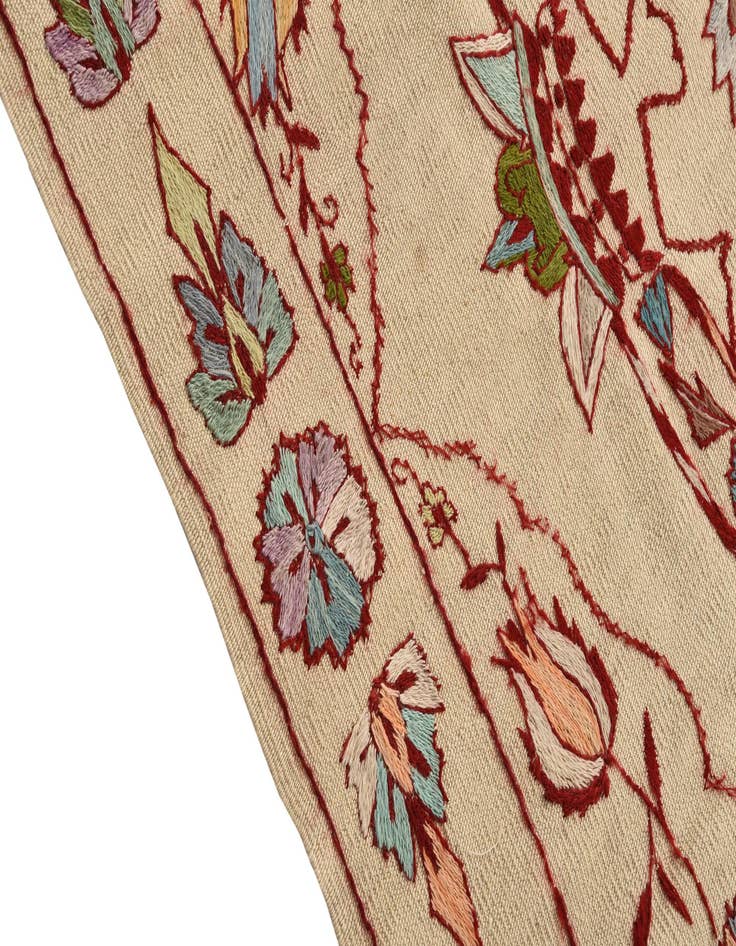 Detail image of  5' 10 x 7' 10  Hand Woven Kilim Suzani Wool Rug