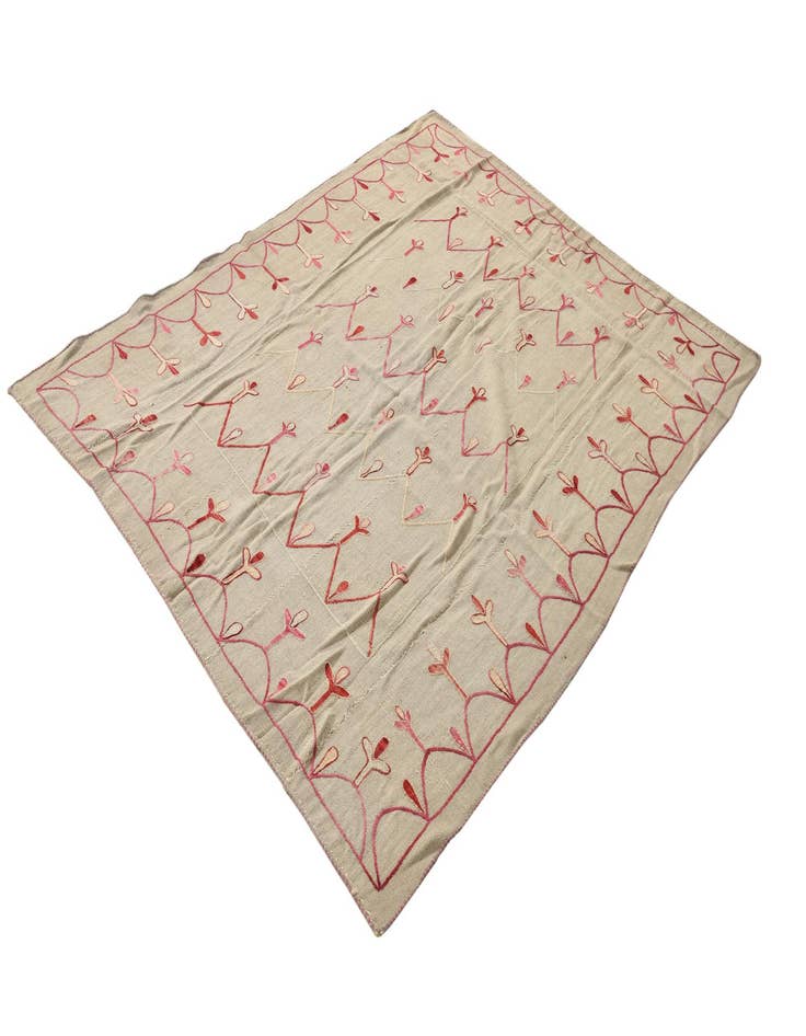 Detail image of  5' 11 x 7' 5  Hand Woven Kilim Suzani Wool Rug