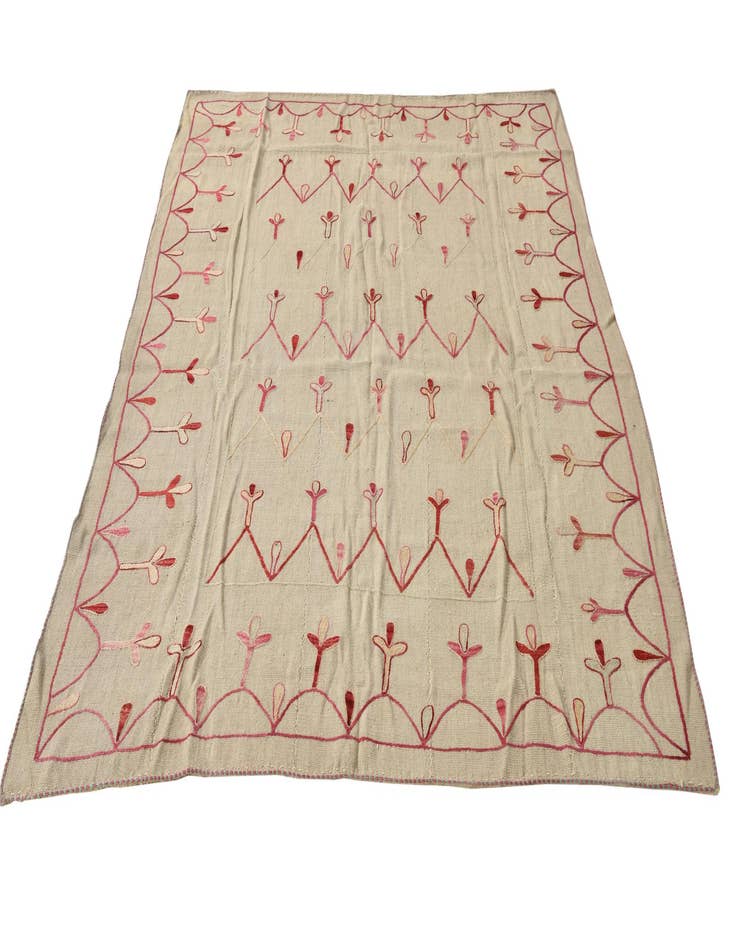 Detail image of  5' 11 x 7' 5  Hand Woven Kilim Suzani Wool Rug