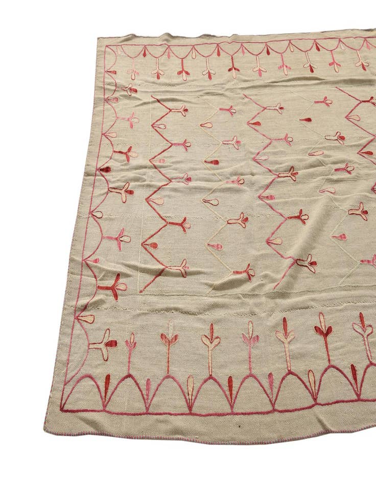 Detail image of  5' 11 x 7' 5  Hand Woven Kilim Suzani Wool Rug