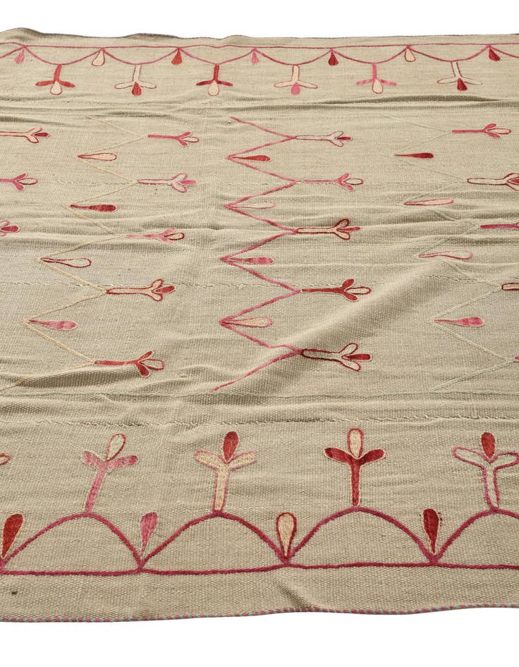 Detail image of  5' 11 x 7' 5  Hand Woven Kilim Suzani Wool Rug