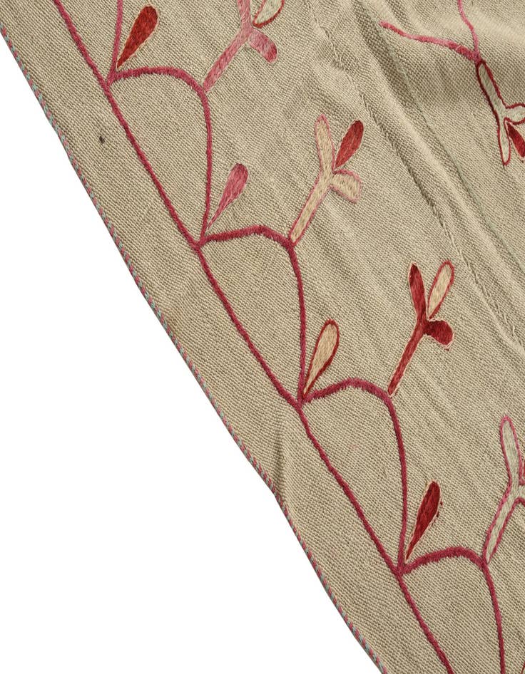 Detail image of  5' 11 x 7' 5  Hand Woven Kilim Suzani Wool Rug