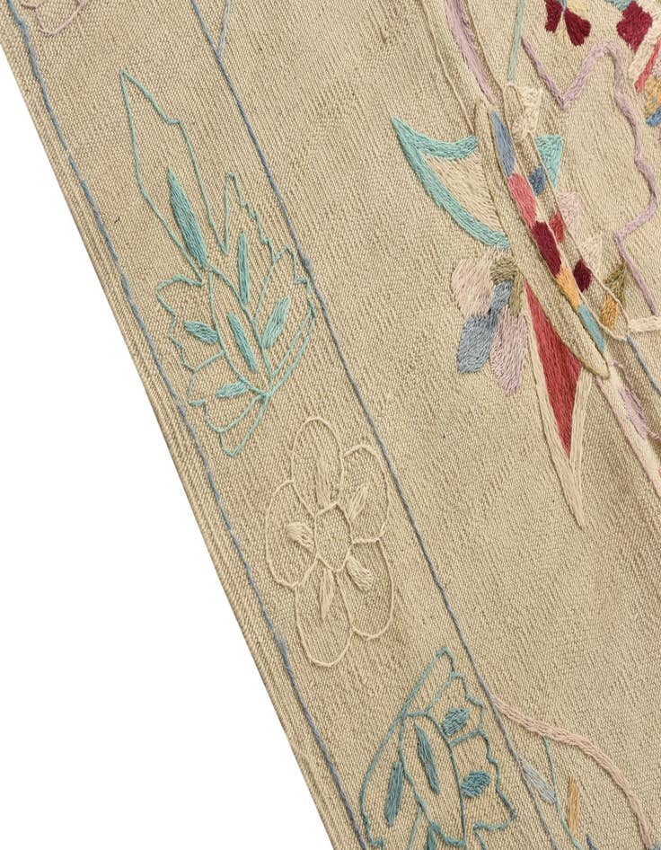 Detail image of  5' 7 x 7' 9  Hand Woven Kilim Suzani Wool Rug