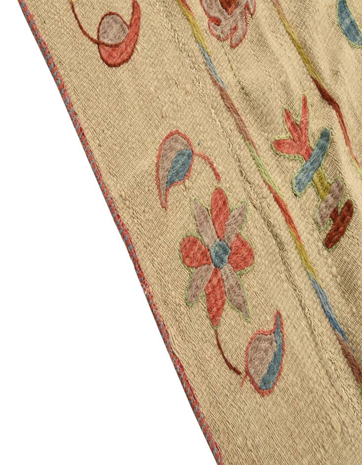 Detail image of  5' x 6' 10  Hand Woven Kilim Suzani Wool Rug