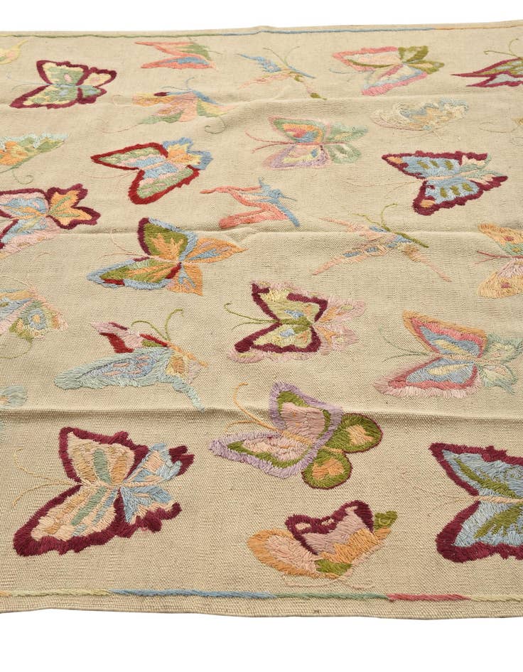 Detail image of  5' x 6' 2  Hand Woven Kilim Suzani Wool Rug