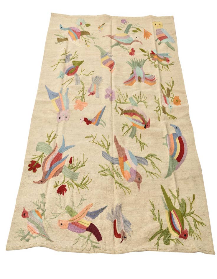 Detail image of  4' 2 x 5' 8  Hand Woven Kilim Suzani Wool Rug