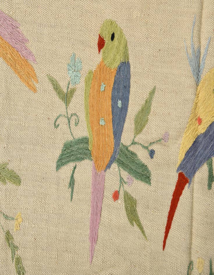 Detail image of  6' 5 x 9'  Hand Woven Kilim Suzani Wool Rug