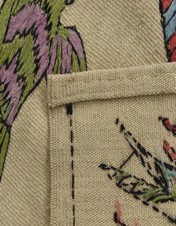 Detail image of  3' 2 x 4' 8  Hand Woven Kilim Suzani Wool Rug