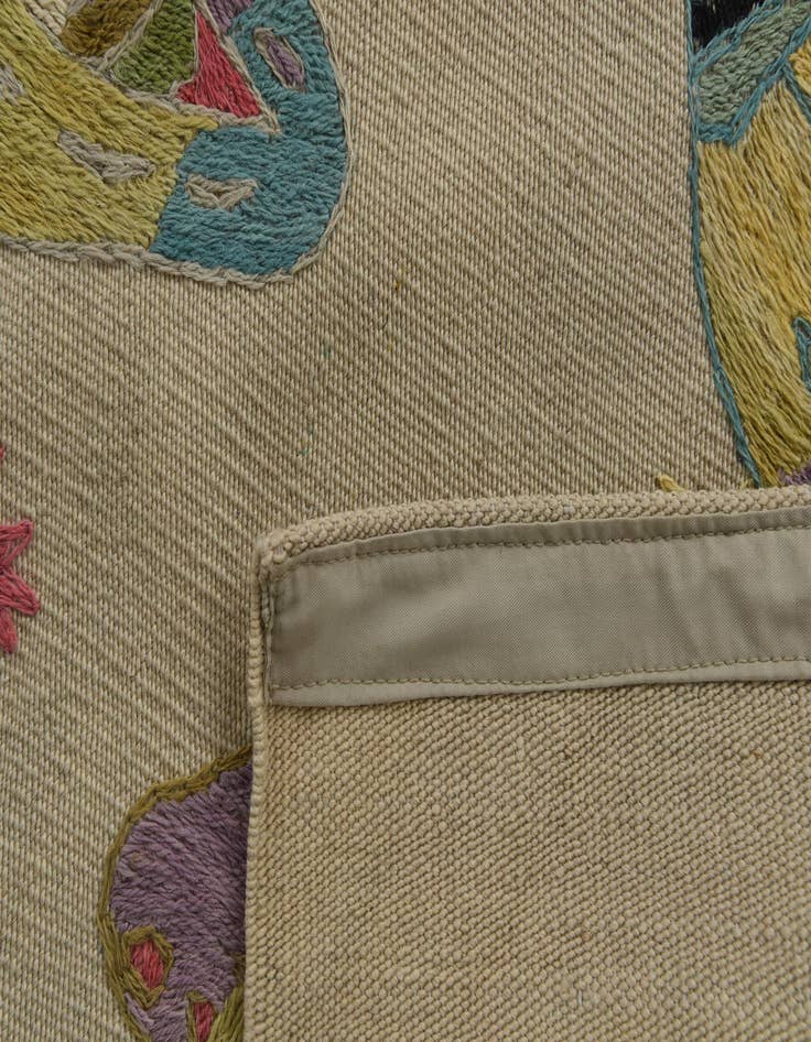 Detail image of  3' 9 x 5' 10  Hand Woven Kilim Suzani Wool Rug