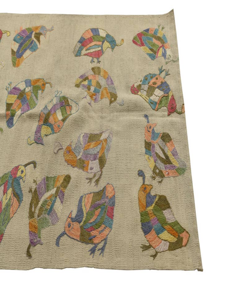 Detail image of  3' 3 x 4' 7  Hand Woven Kilim Suzani Wool Rug