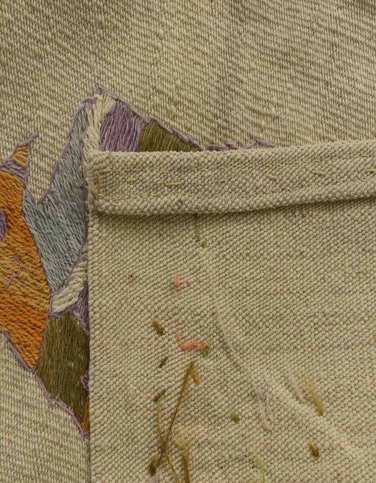 Detail image of  3' 3 x 4' 7  Hand Woven Kilim Suzani Wool Rug